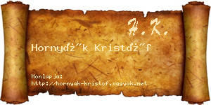 Hornyák Kristóf névjegykártya