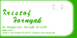 kristof hornyak business card